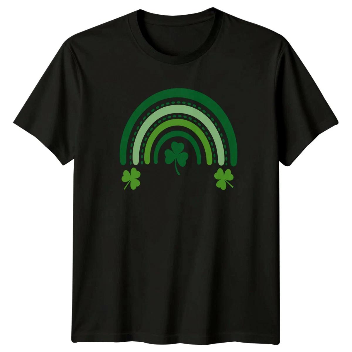 Green Boho Rainbow And Lucky T-Shirt St Patricks Day Irish Celebration S