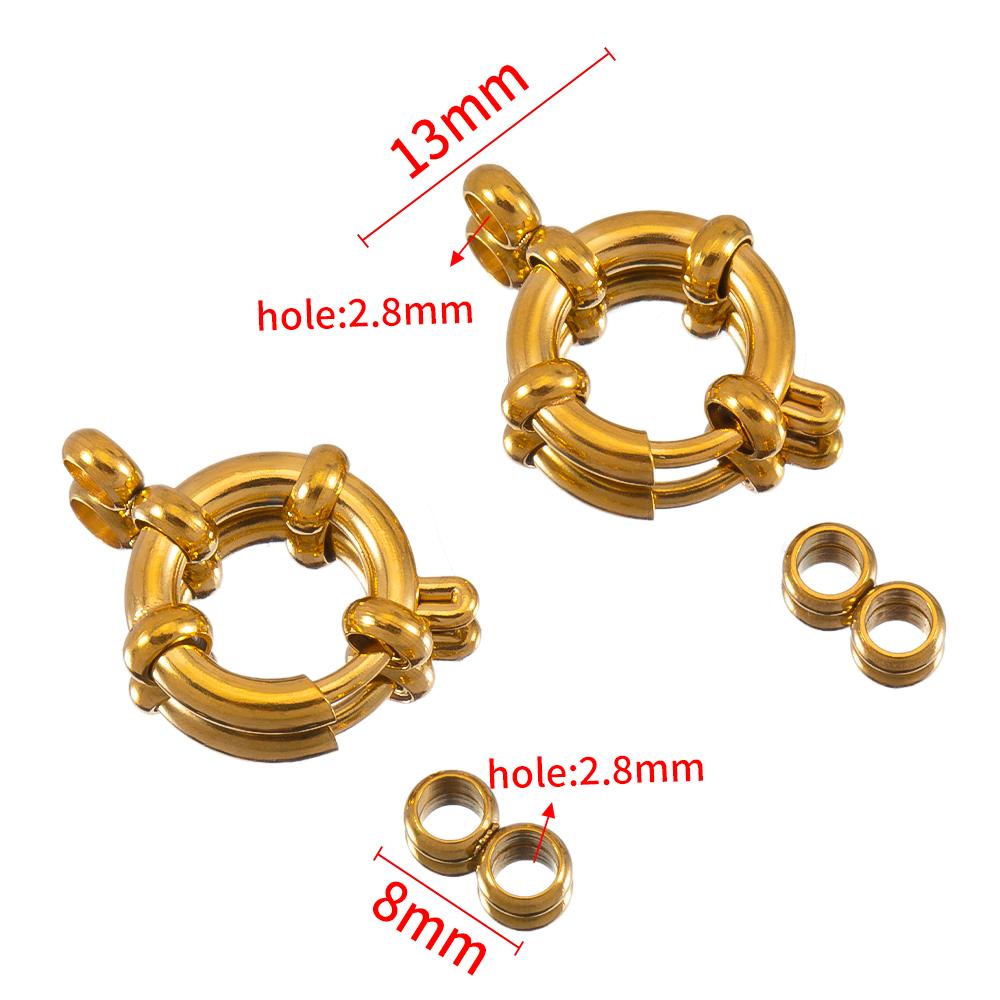 4 Stück 10-18mm Edelstahl Federverschlüsse Runder Seglerverschluss Armband Zwei Ösen Verbinder DIY Schlüsselbein Halskette Schmuckherstellung