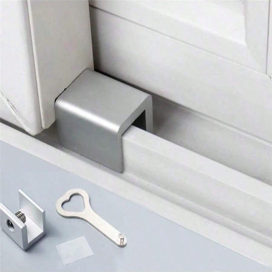 1PC Child Protection Baby Safety Adjustable Sliding Window Locks Stop Aluminum Alloy Security Lock With Keys Safety Window Lock