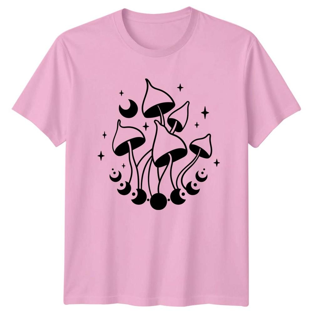 Mystical Mushroom Moon Phases Magic TShirt Boho Witch Fungi Nature Birthday