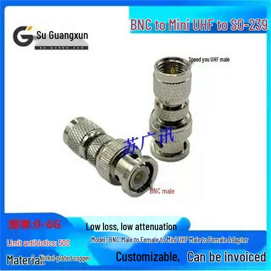 BNC To Mini UHF Adapter, Q9 Male/Female To Mini UHF Male/Female, Small M Head Mini UHF-J/K