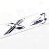 3D ABS Black Chrome Car Letters Rear Trunk Badge X4 Logo For BMW X4 Sticker Emblem X4 Lettering Accessories