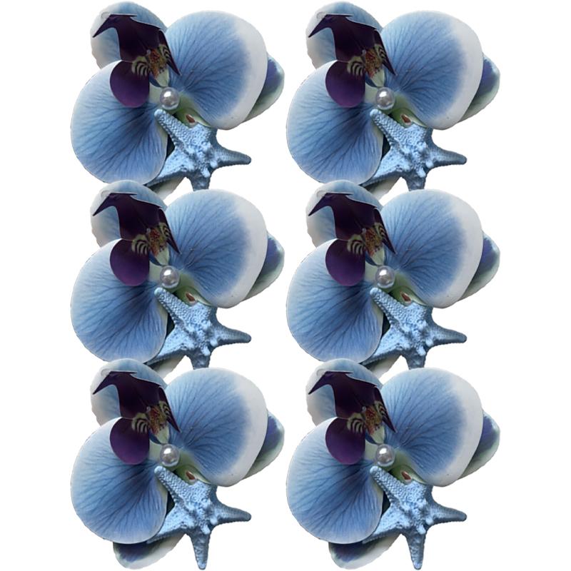 Romantic Phalaenopsis Starfish Hair Clips Female Korean Summer Beach Resort Duckbill Clip Hair Accessories