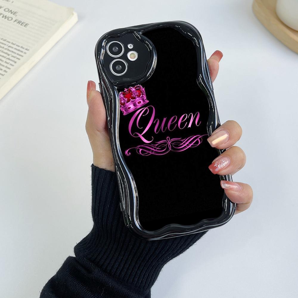LZ29 Queen King Crown Couple Clear Soft Wave Phone Cases for iPhone 15 13 Pro Max 12 Mini 14 8 Plus XS Max XR 6 Protection Back Cover