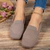 Summer New Large Square Head Flat Flat Flat Flyknit Single Shoes for Women, One Foot Casual Shoes