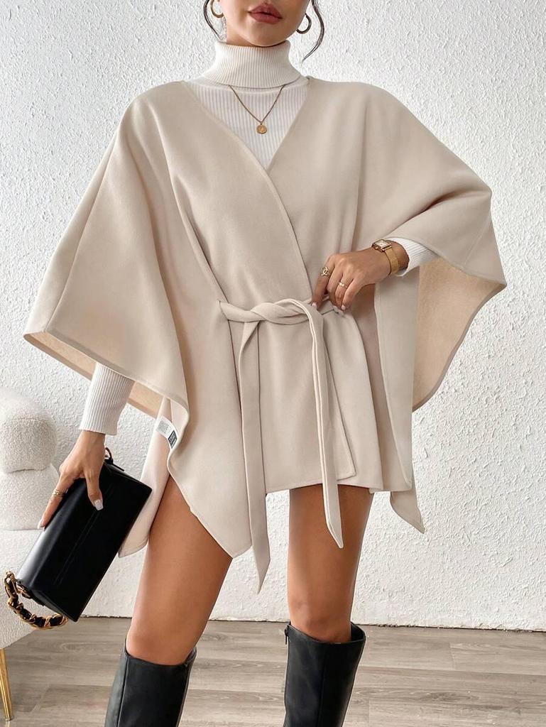 2025 Autumn/Winter Women's European-American Cape-Style Coat for Casual Commute