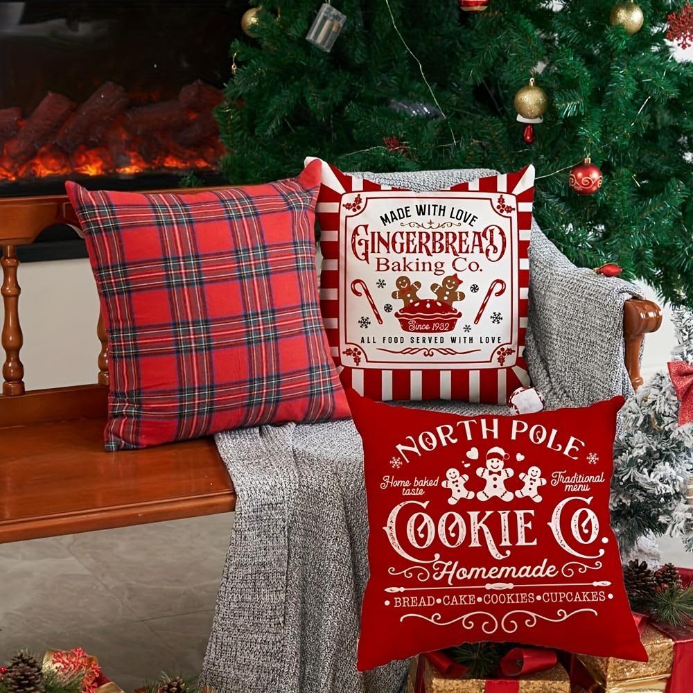 Christmas Gingerbread-Themed Pillowcases: Baked Fresh Daily Delights for Your Home sofas, bedroom pillow covers, holiday gifts