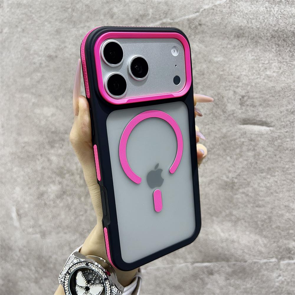 

New Bicolor Matte Frosted Magnetic Phone Case For iPhone 17 16 15 14 Plus 13 12 11 Pro Max Air Translucent Shockproof Hard Cover iPhone 11