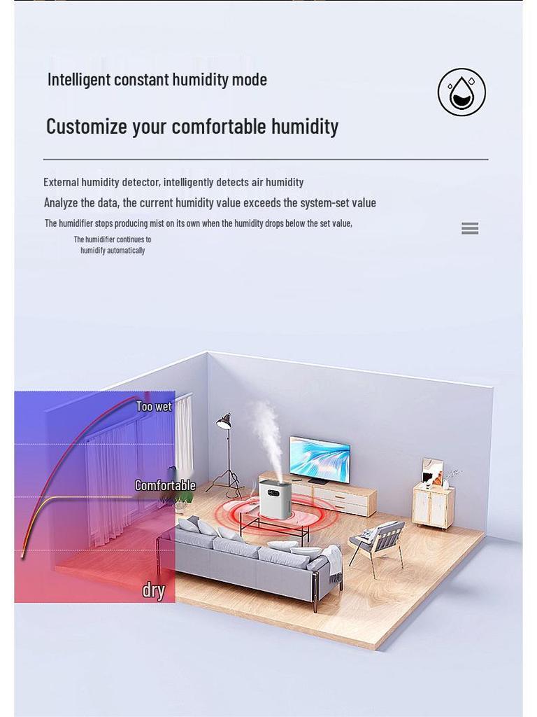 Heated Ultrasonic Humidifier: Large Capacity, Silent, WiFi-Enabled Aromatherapy Machine for Home and Office