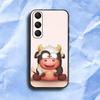 Cute Cartoon Black and White Cow For Samsung Galaxy S23 S24 S25 Ultra S22 Plus S21 Black Soft Case Waterproof Soft Case