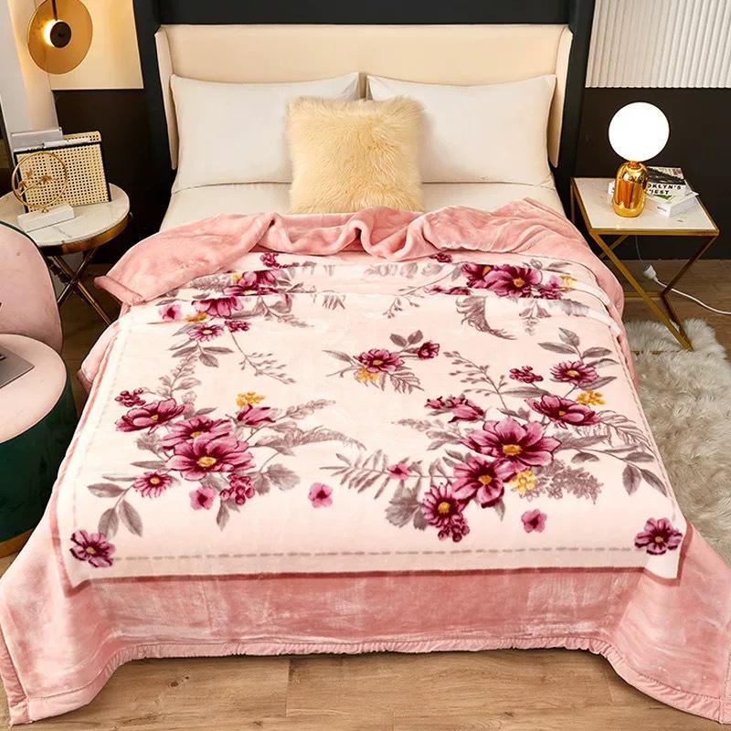 Double-Sided Fleece Raschel Blanket - Cozy Winter Wedding & Office Nap Gift