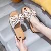 Fashion Cow Leather Sandals 2025 New Women's Slippers Bow Large Size 35-43 Beef Tendon Sole Soft Sole Geunine Leather Slippers