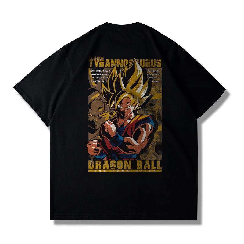 Dragon Ball Goku Shortsleeved Tshirt Unisex Large Size Loose Trendy Brand Summer Pure Cotton Unisex Parentchild Clothing