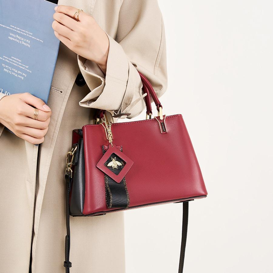 Large Capacity Bag Women's New Leather Women's Bag Red Handbag Women's