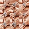 2024 Hot Sale Hot Sale 2pcs Ring Set Geometric Zircon Double Layer Women's Ring Engagement Bridal Jewelry Couple 925 Silver Ring