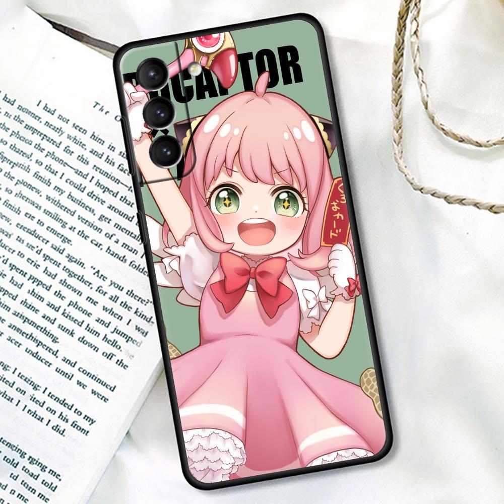 Süße Mädchen Spy X Familie Anya Forger Anime Hülle Abdeckung für Samsung Galaxy S21 S22 S20 S 21 Ultra FE Plus S8 S9 S10 Plus Lite Hüllen
