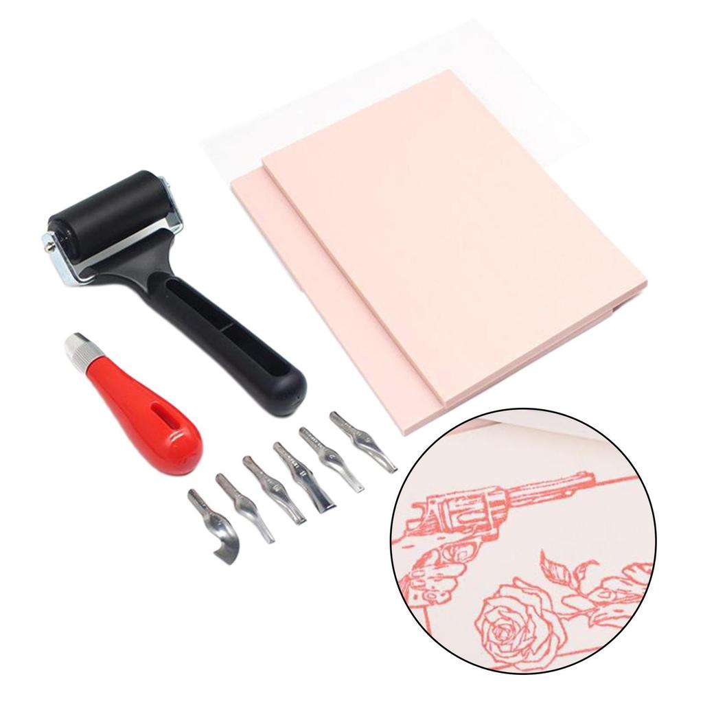 Soft Rubber Speedy Carve DIY Stamp Kit for Scrapbooking Wood Stamps and Block Print Art Projects