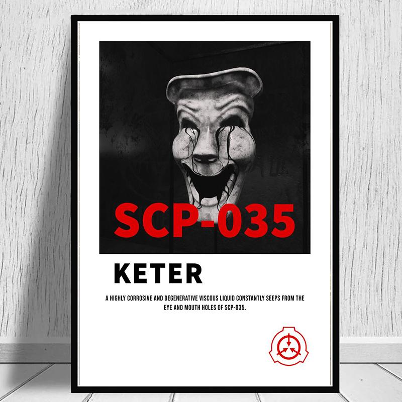 Vintage SCP Foundation 035 049 096 ზებუნებრივი არანორმალური ფენომენი პლაკატები ტილო მხატვრობა კედლის მხატვრობა მისაღები ოთახის სახლის დეკორი