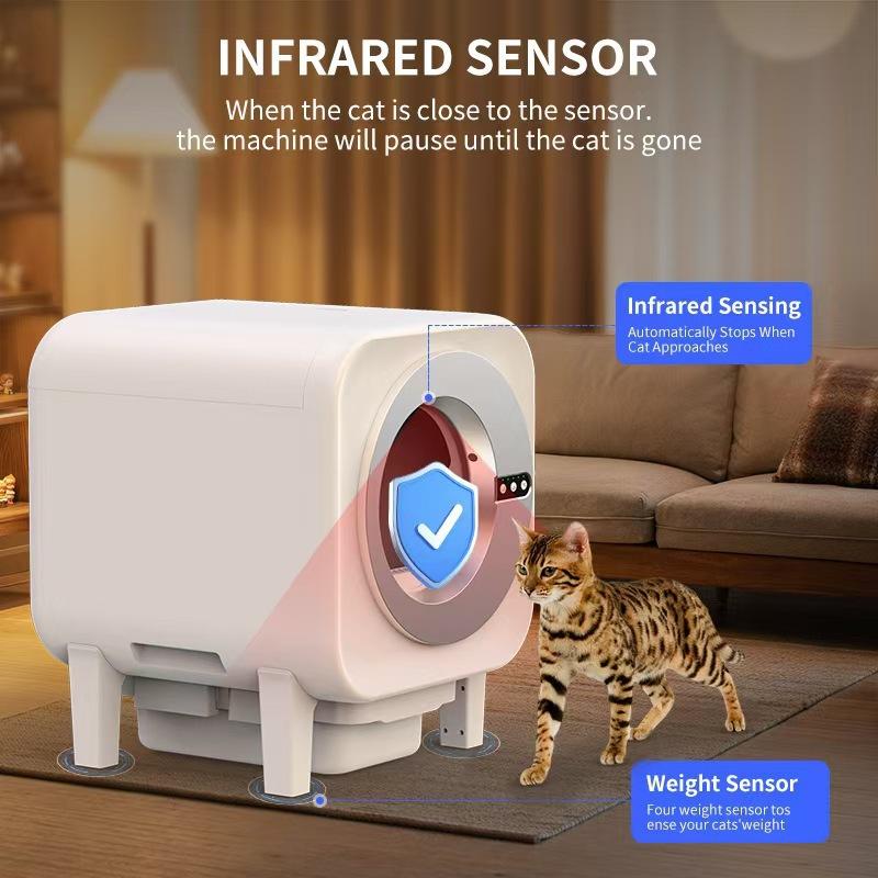 

Smart Cat Litter Box Fully Enclosed Oversized Cat Litter Boxes Automatic Pets Cats Sandbox Self-cleaning Deodorizing Pet Toilet