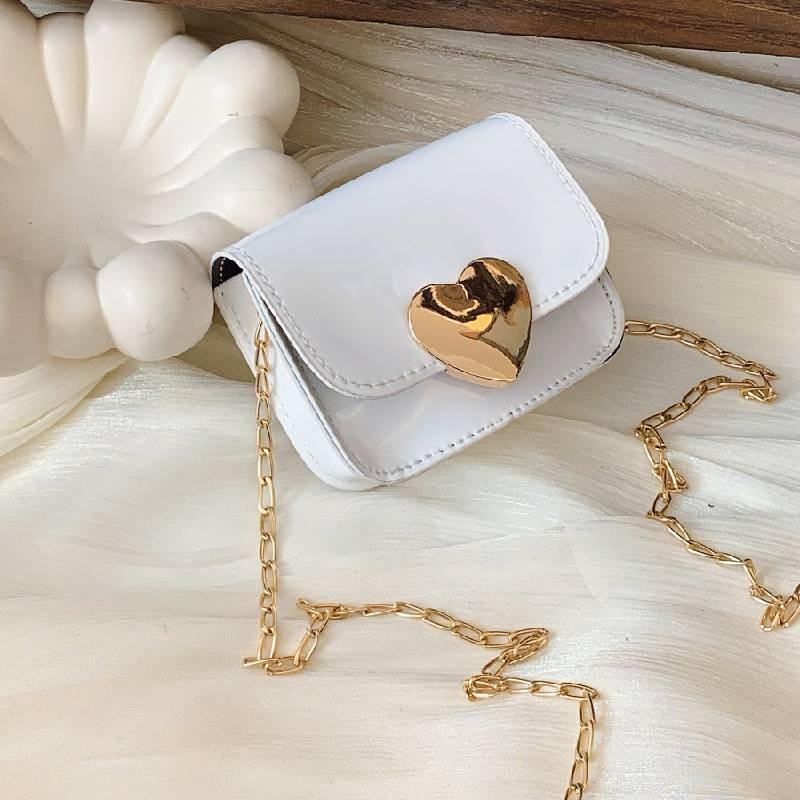 Childrens Pu Girls Peach Heart Mirror Bag Lightweight Kindergarten Material