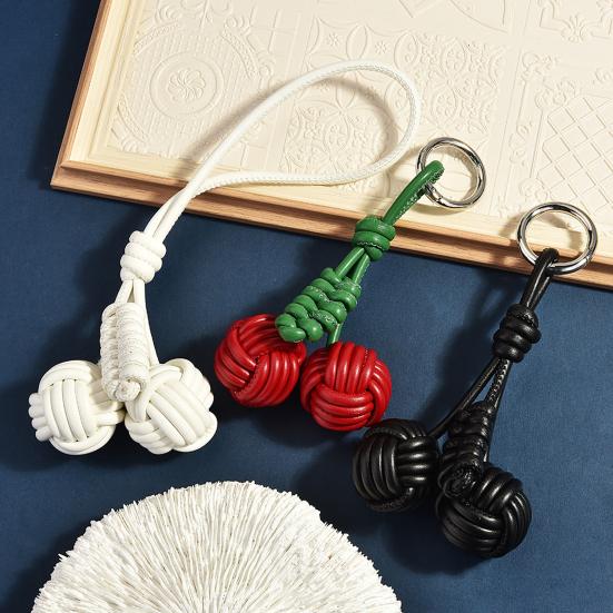 Keychain Pendant Imitation Leather Smooth Surface Neat Stitching Key Chain Versatile Wallet Car Keys Backpack Decoration