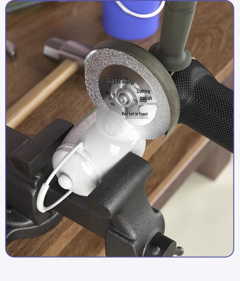 Glass King Brazed Diamond Cutting Disc for Angle Grinders - Ideal for Tile, Jade, Stone, Grout Removal, Grinding, and Dry Cutting