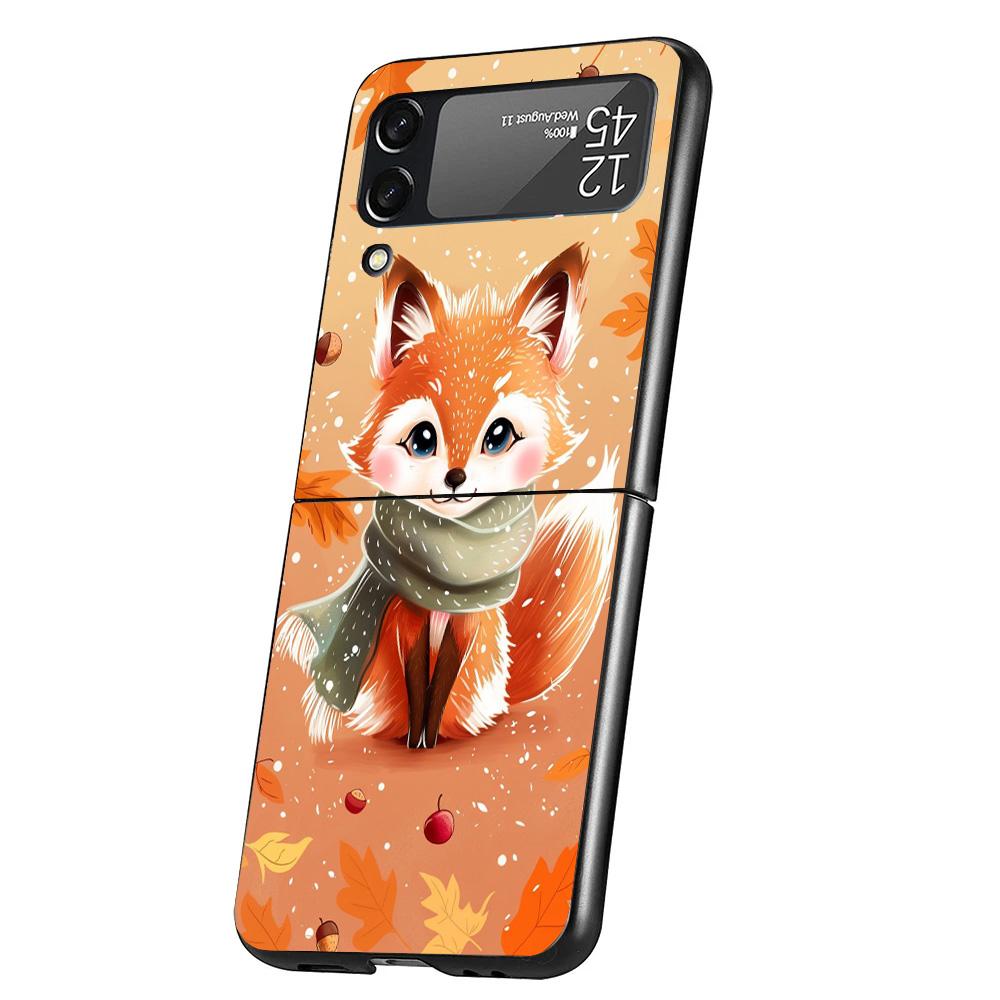 Animal Fox Phone Case For Samsung Galaxy Z Flip 7 6 5 4 3 5G Cover ZFlip7 ZFlip6 ZFlip4 ZFlip5 ZFlip3 Coque Fundas Galaxy Z Flip