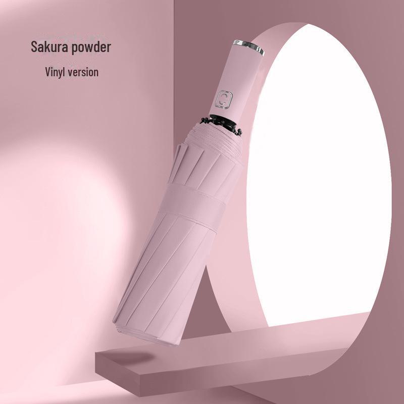 24-Rib Automatic Folding Umbrella: Dual-Use Parasol for Sun & Rain, UV Protection, Customizable for Advertising