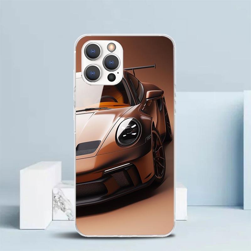 Sports Car 911 Soft Cover for iPhone 16 17 Air 15 14 Pro Max 16E Phone Case 13 Mini 12 11 7 SE 8 Print Pattern Fit Cases 16 17 A