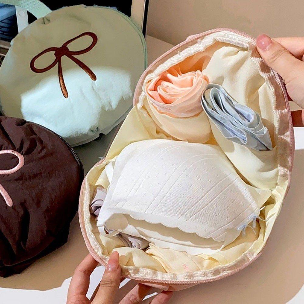 Zipper Closure Lingerie Pouch Korean Style Bra Sock Organizer Intimate Clothes Bag Travel Storage