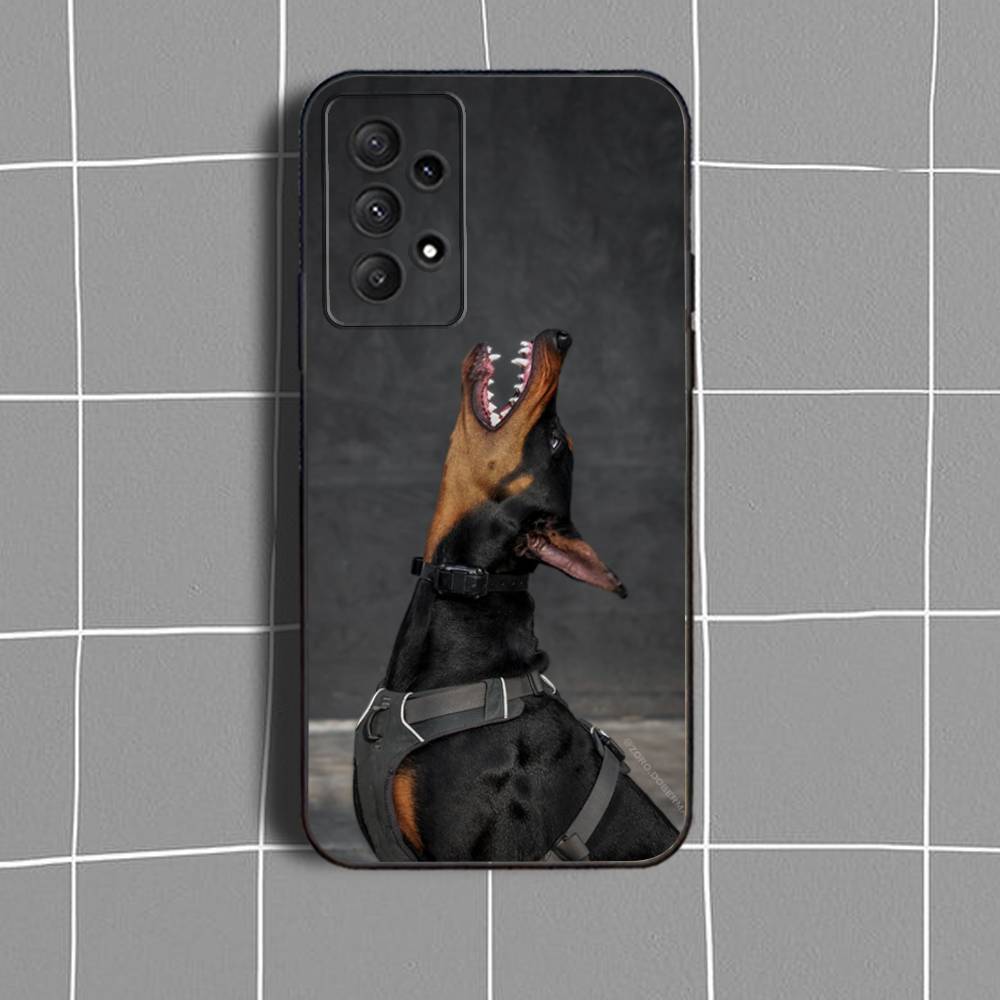 Pet D-Doberman D-Dog Phone Case For Samsung Galaxy A73,31,32,72,41,53,52,71,22,5G,Note,J7,8,9 Soft Black Cover