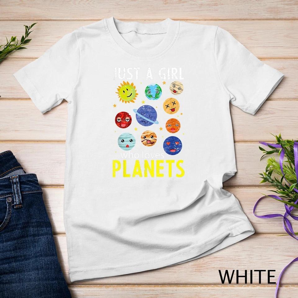 Astronomy Lover Space Scientist Girls Women Cute Planets Unisex T-shirt 8 3XL