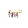 Kawaii Enamel Electroplate Brooch Cat Cartoon Alloy Antiglare Geometric Lapel Pin Women