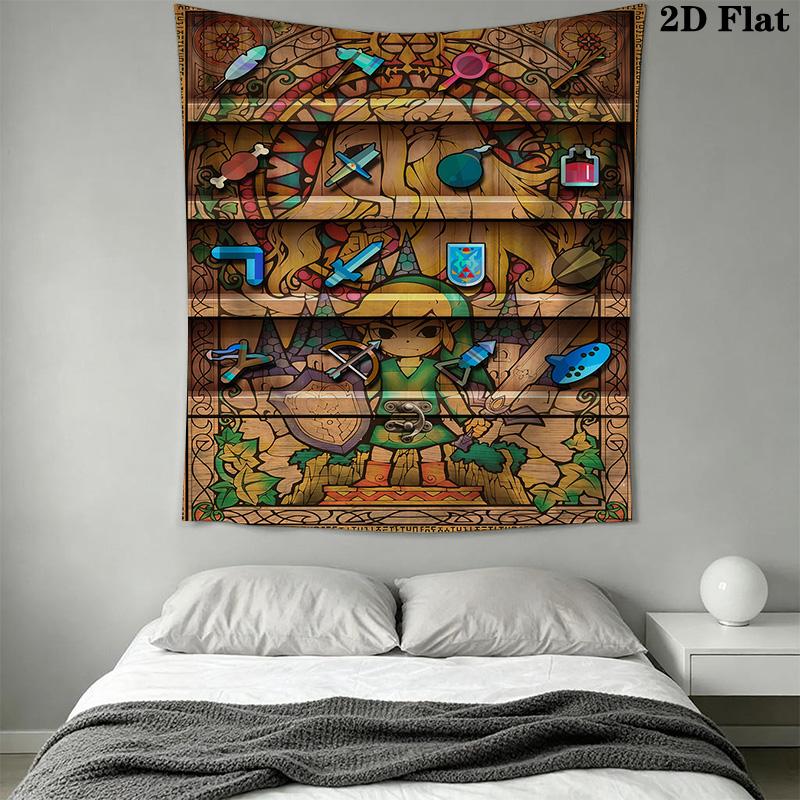 Link'S Epic Journey Zelda Adventure Tapestry Fashion Print Background Cloth Soft Wall Covering Decoration Atmospheric Background Cloth