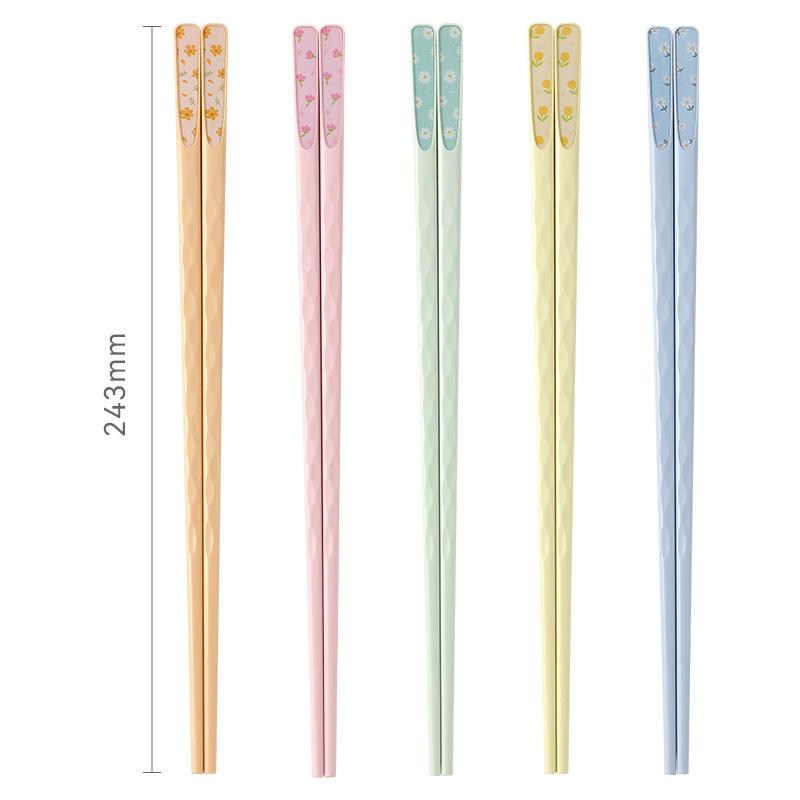 Colorful Fiberglass Chopsticks 5 Pairs Dishwasher Safe BPA Free Non-slip Reusable for Home Kitchen Dining