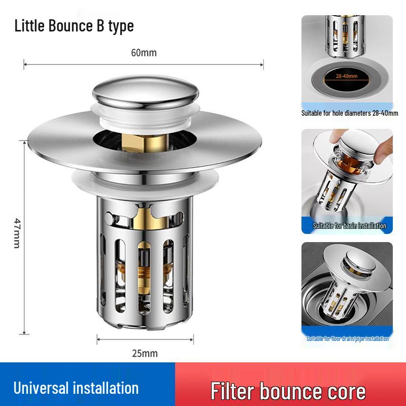 Stainless Steel Basin Pop-up Drainer Set Standard