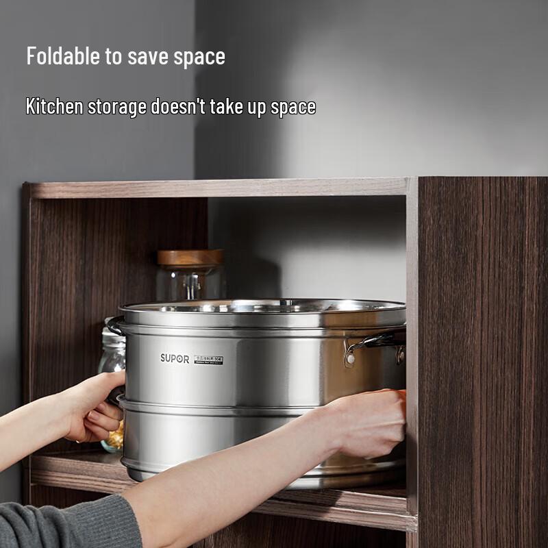 SUPOR 30cm Double-Layer 304 Stainless Steel Steamer Pot