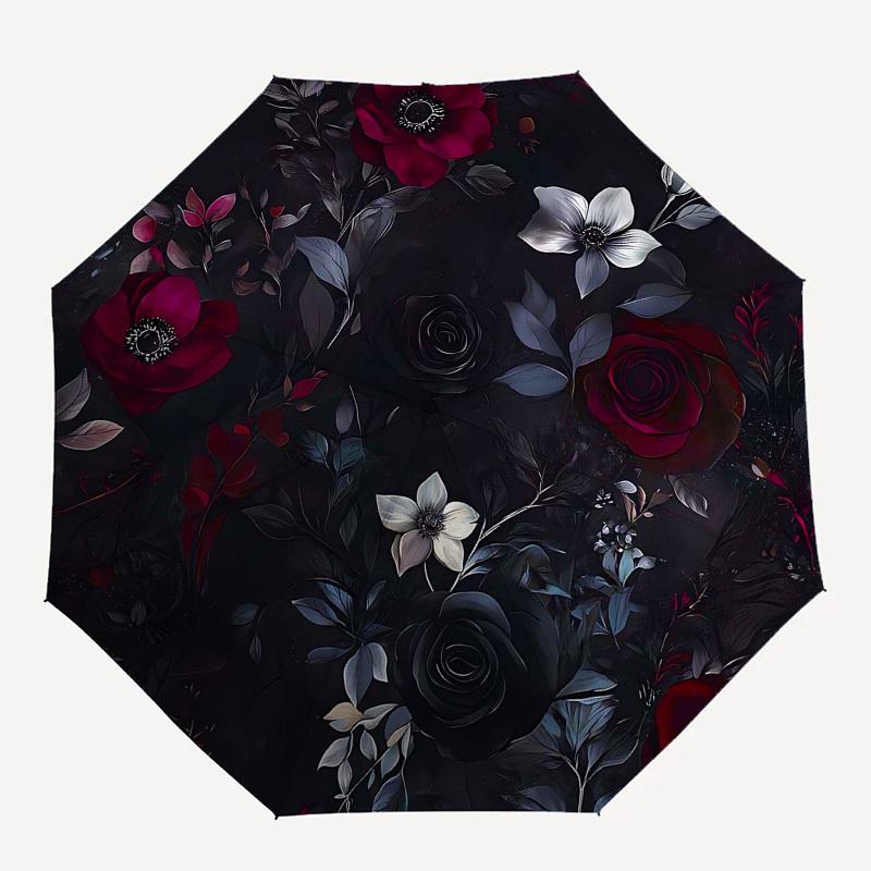 

1PC Floral Pattern Umbrella-8-Rib Reinforced, Automatic Open, Lightweight & Durable, Fashion Accessory for Outdoor, Beach L0338