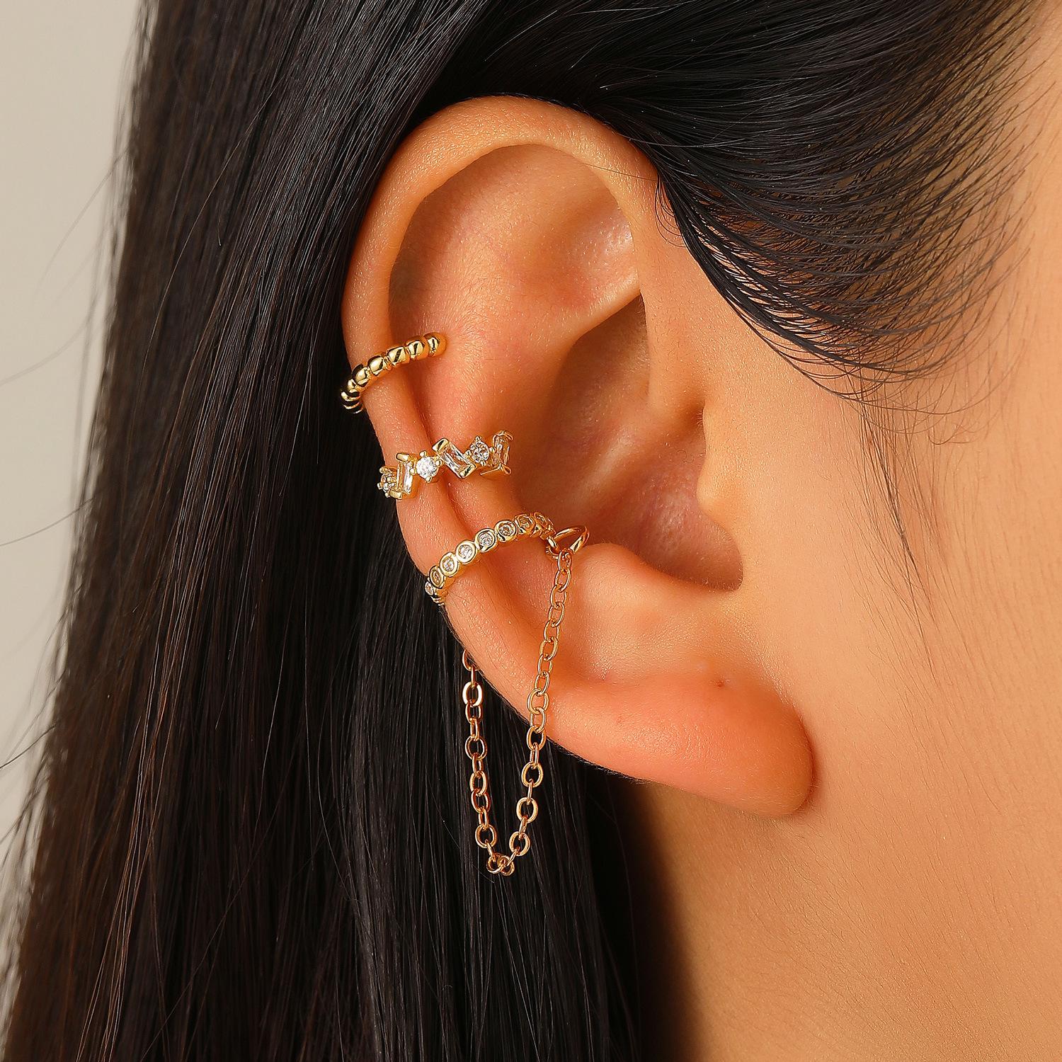 Циркониевая клипса для уха: Серьга без прокола, Высококачественная, Минималистичный стиль