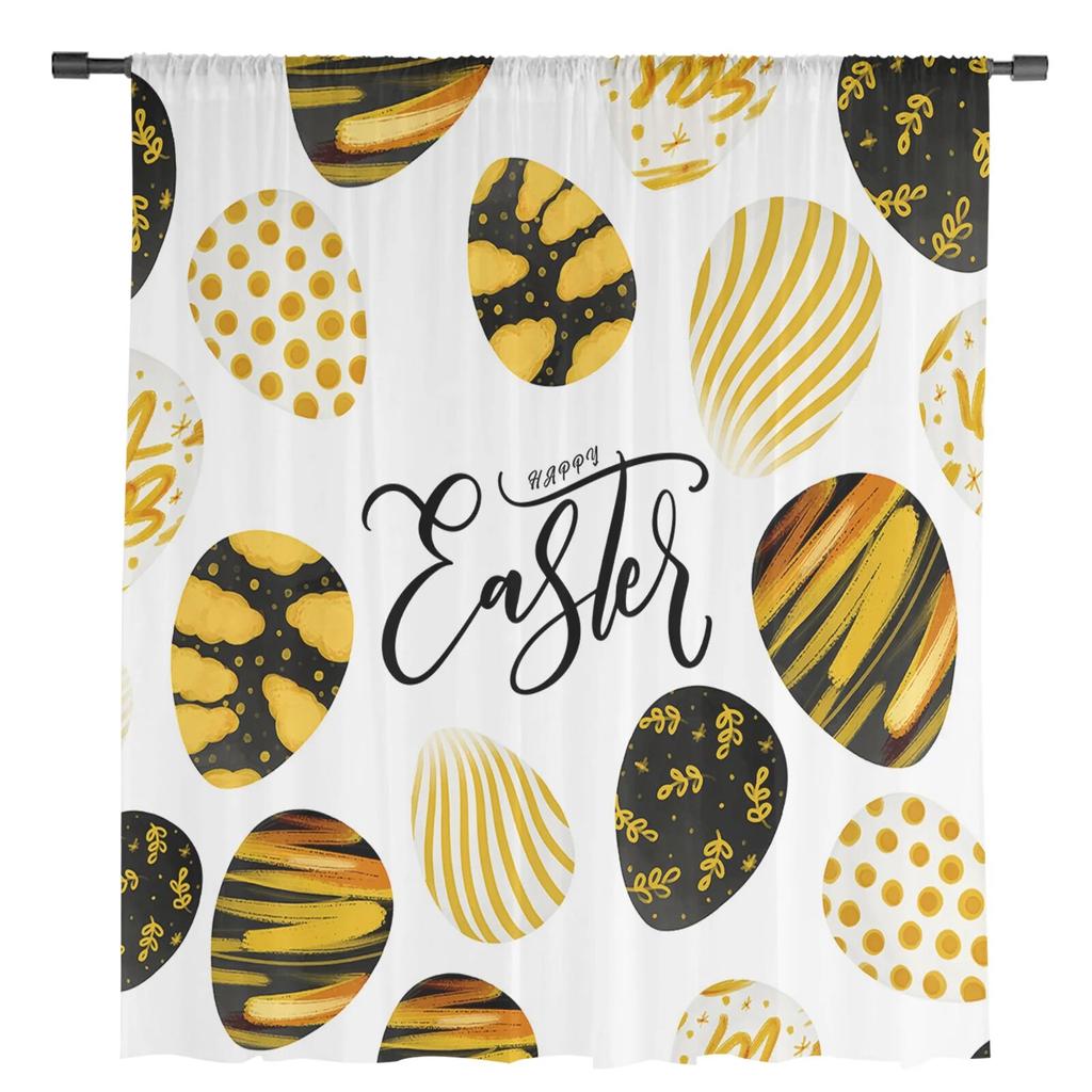 Tekstura Jajka Wielkanocnego Modne Tiulowe Zasłony Do Salonu Sypialni Woalowa Przezroczysta Zasłona Okienna Dekoracja Domu Zasłony