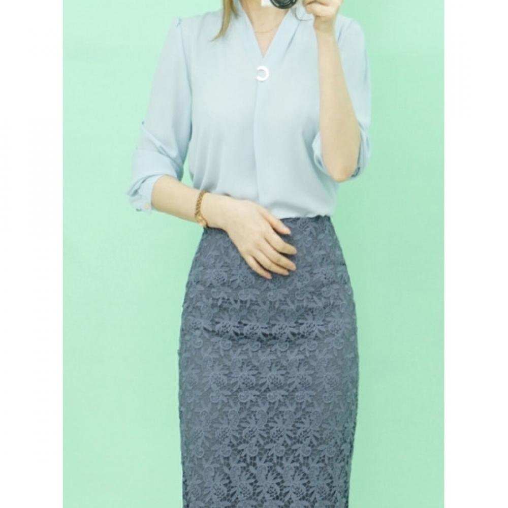 Style Latte Women V NeCk Long sleeVe Chiffon Blouse Gold C buCkle