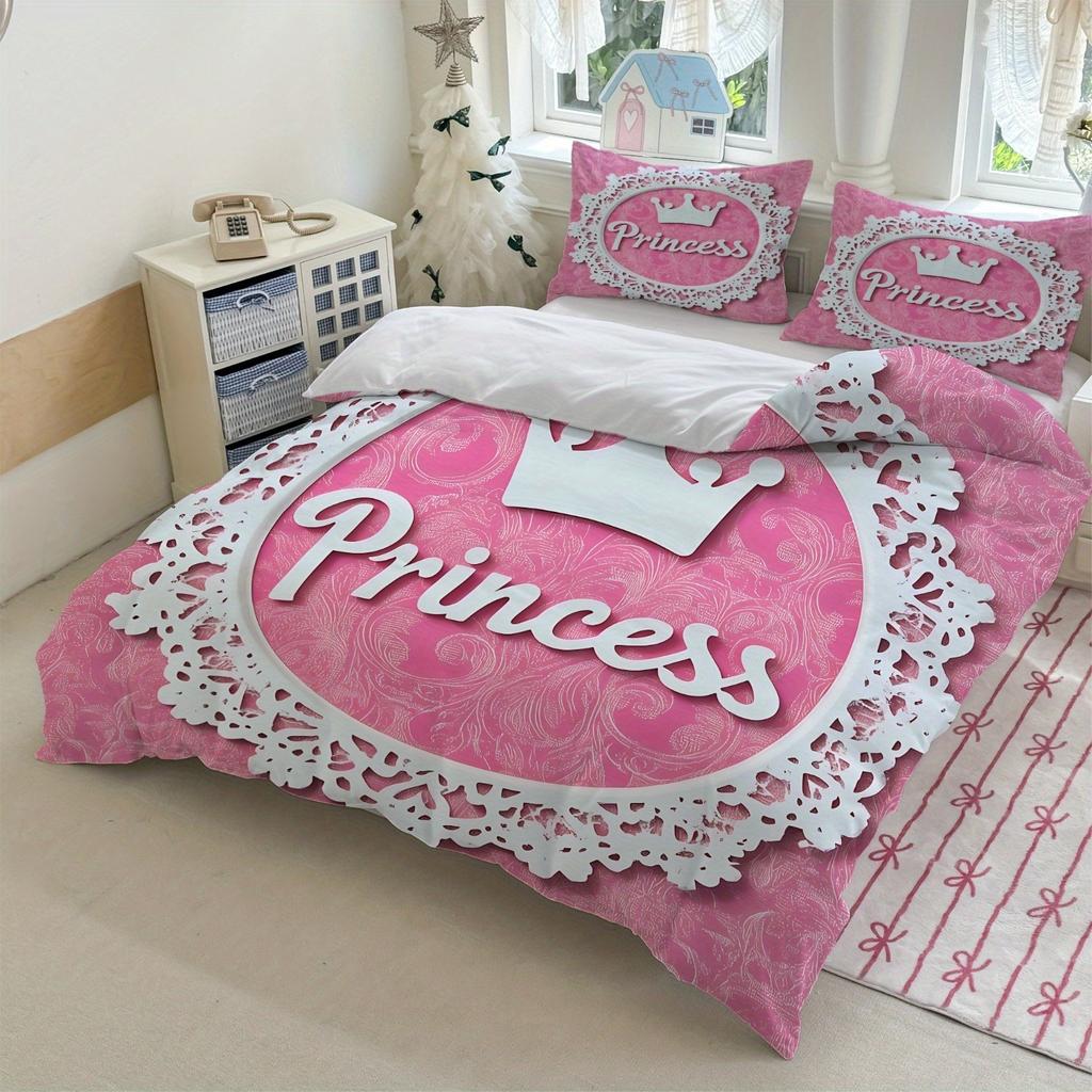 Princess Christmas 100% PolyesterAnime Printed Bedding Set Duvet Cover Queen Cotton Cute Printed Cartoon Quilt Cover