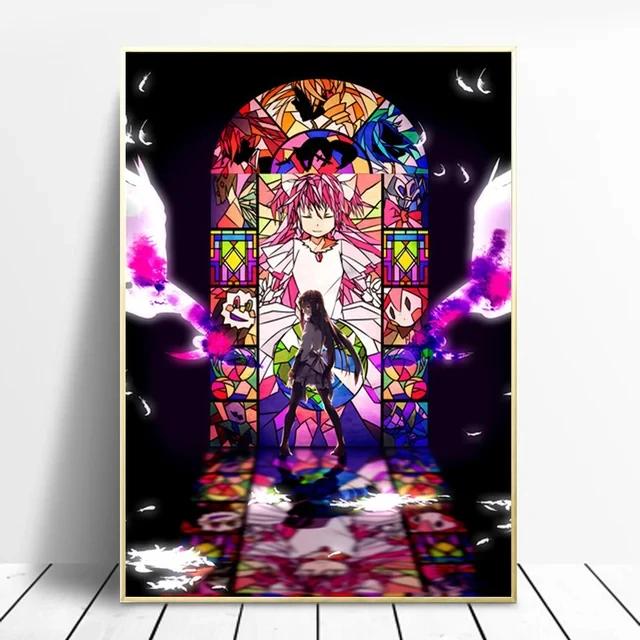 

Puella Magi Madoka Magica Японское Аниме Мультфильм Постеры Принты Настенное Искусство Холст Живопись Картина для Гостиной Домашнее Украшение 8X12inch 20x30cm