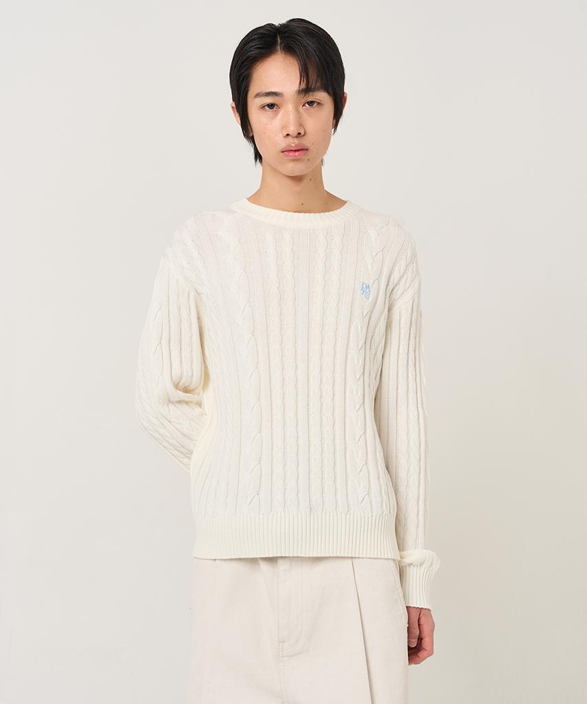 PLAC Cable Crop Knit Ivory
