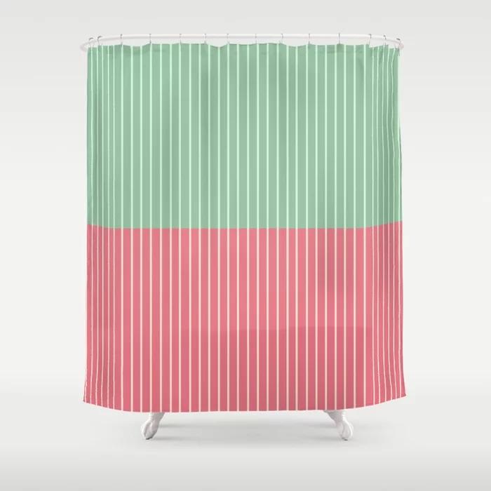 Simple Colorful Line Pattern Bathroom Curtain, Home Decoration, Waterproof Bathtub, Creative Personality Shower Curtain