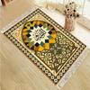 Vintage Geometric Floral Border Islamic Prayer Mat Traditional Muslim Janamaz Sajadah Rug Foldable Non-Slip Ramadan Eid Gift