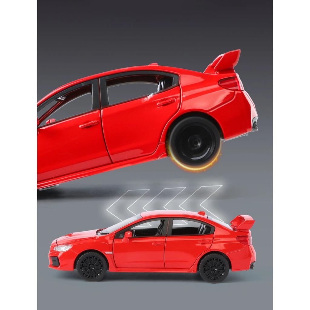 1/30 Subaru STI WRX Alloy Car Model Sound and Light Pull Back Children's Toy Collectibles Birthday Gift