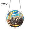 Non Fragile Glass Alternative 7.48 Inch Circular DIY Puzzle Suncatcher, Acrylic Stained Style Window Hanging Ornament, Unique Hobby Gift Waterproof