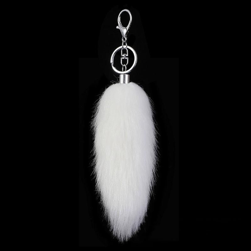 Stylish Artificial Animal Tail Keychain Soft Plush Key Ring Versatile Bag Decoration Youth Fashion Accessory for Purse