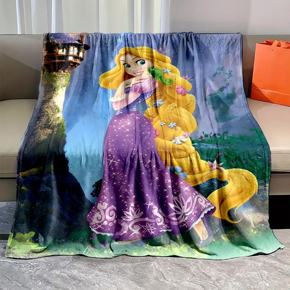 6 Sizes Beautiful Princess R-Rapunzel Print Blanket Bedroom Living Room Sofa Study Children's Room Decor Blanket Holiday Gifts